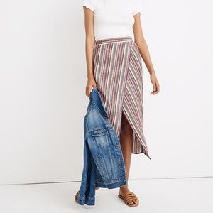 Madewell Overlay Skirt in Rainbow Stripe size xxs